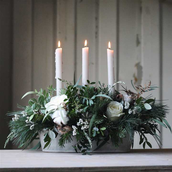 Pastel 3 candle arrangement