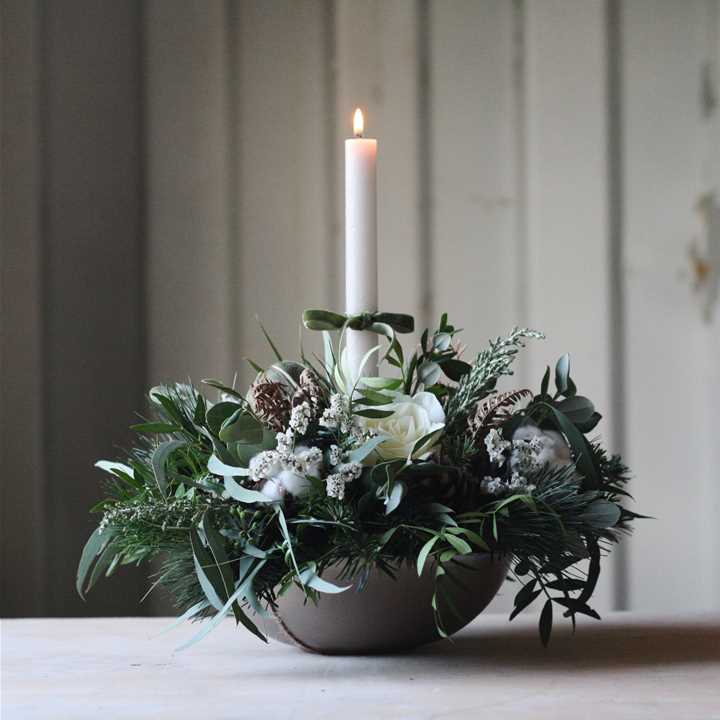 Pastels candle arrangement