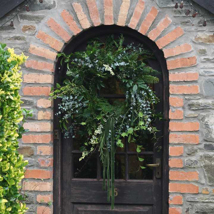 Green Christmas door wreath
